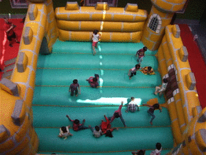 Bouncy castle in the Mother Miracle school in Rishikesh, India